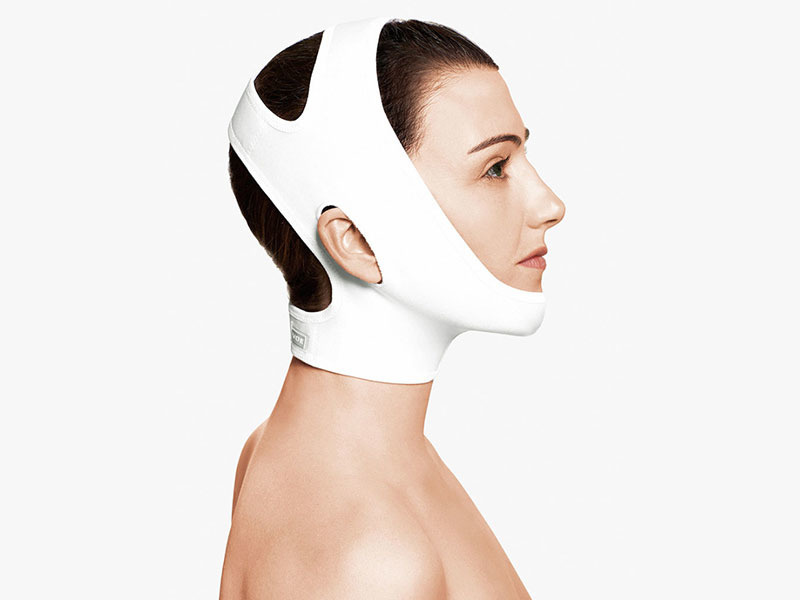 Opaska uciskowa na brodę i szyję, wzmocniona (kolor biały)