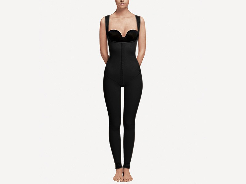 Spodenki do kostek ze wzmocnieniem na brzuch i plecy (czarny)